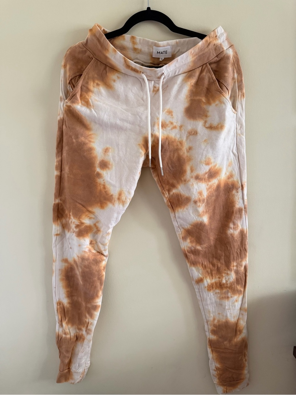 MATE the Label Brown and White Tie-Dye Jogger Pants
